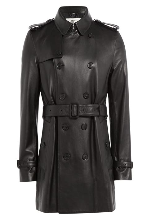 burberry embossed leather trench|burberry leather trench coat men.